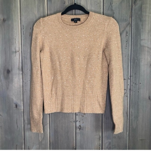 J. Crew TAN Gemstone sweater in supersoft yarn XXS - Picture 2 of 6